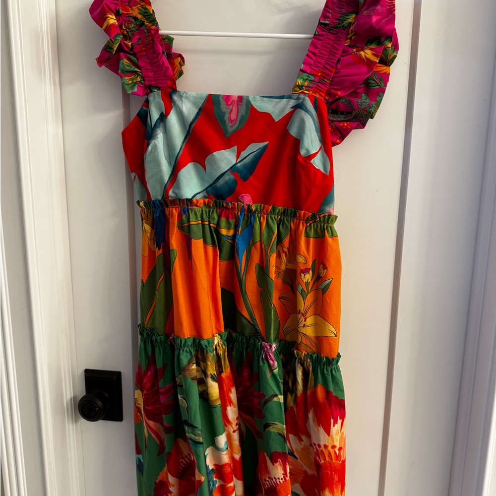 Farm Rio,Vibrant Floral Sleeveless Dress, NWT Medium